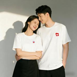 层姿基础款纯棉T恤100%纯棉男女同款日常通勤百搭圆领短袖打底T恤